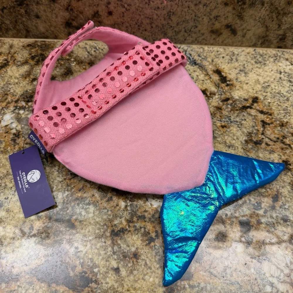 NEW Mermaid XS Dog Costume Sequin Outfit in Sparkling Pink & Blue